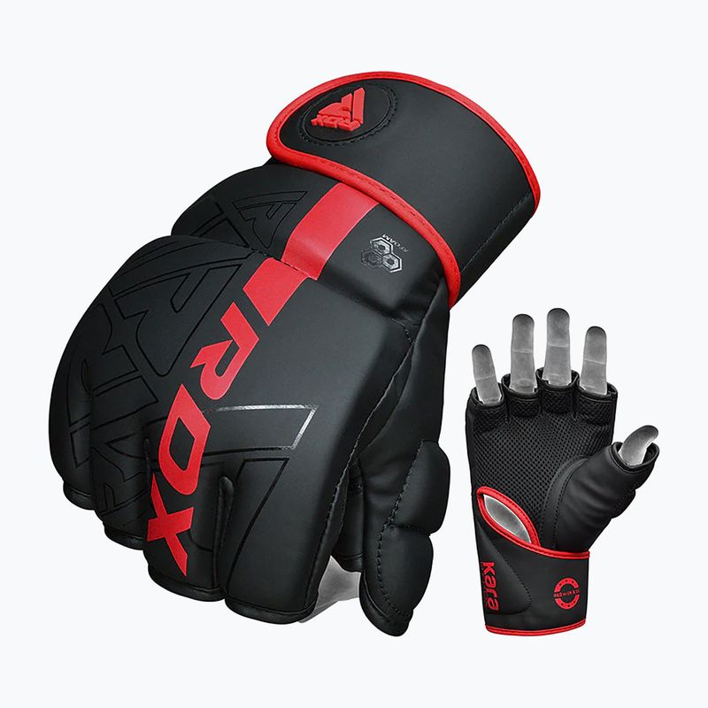 Rękawice grapplingowe RDX Grappling F6 matte red 3