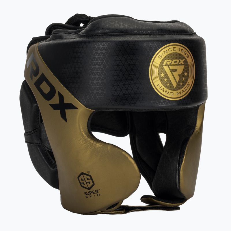 Kask bokserski RDX L1 Mark Pro Cheek Boxing Training Head Guard golden