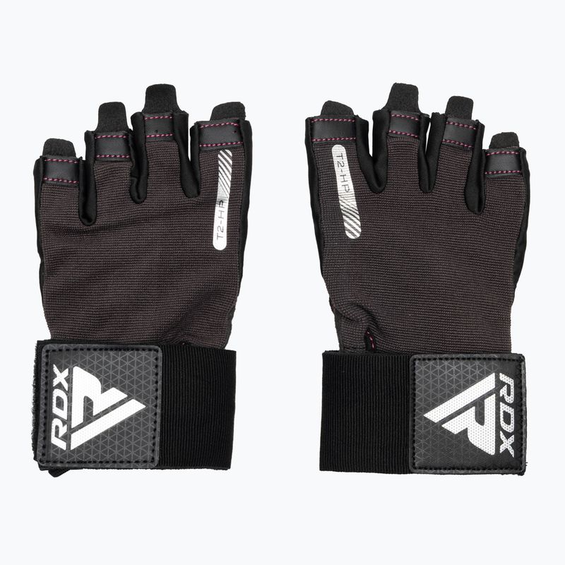 Rękawiczki treningowe RDX T2 Half pink 2