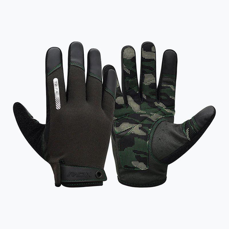 Rękawiczki treningowe RDX T2 Touch Screen Friendly Full Finger Gym Gloves army green