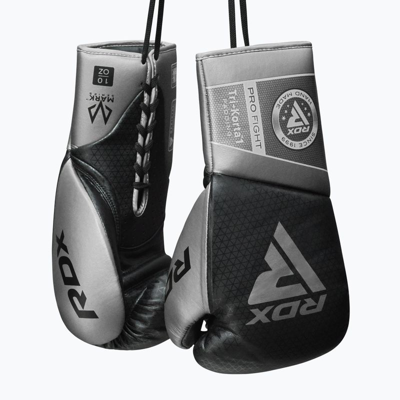 Rękawice bokserskie RDX K1 Mark Pro Fight Boxing silver 5