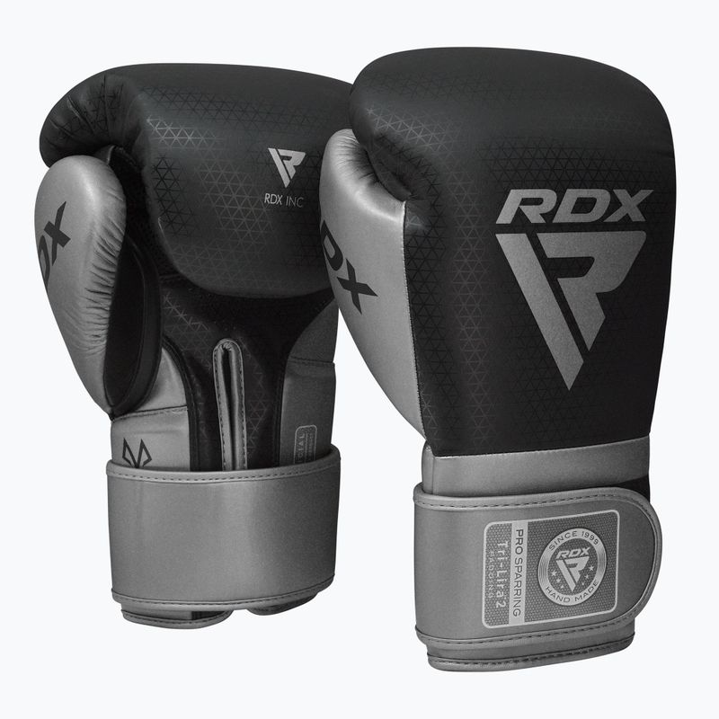Rękawice bokserskie RDX L2 Mark Pro Sparring Boxing Hook & Loop silver 2