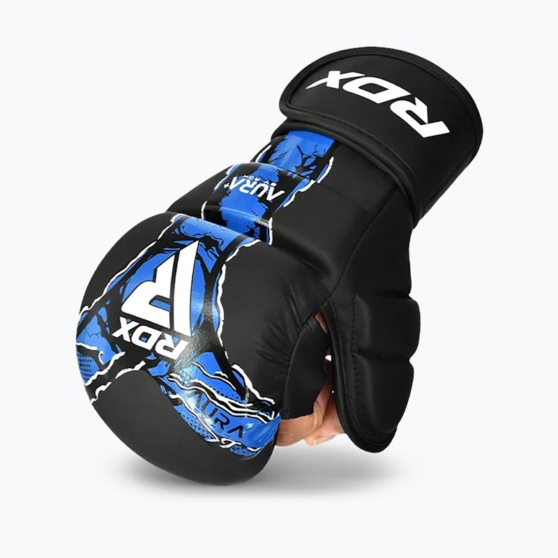 Rękawice MMA RDX Grappling Shooter New Aura F17 black/blue 2