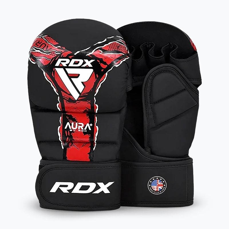 Rękawice MMA RDX Grappling Shooter New Aura F17 black/red
