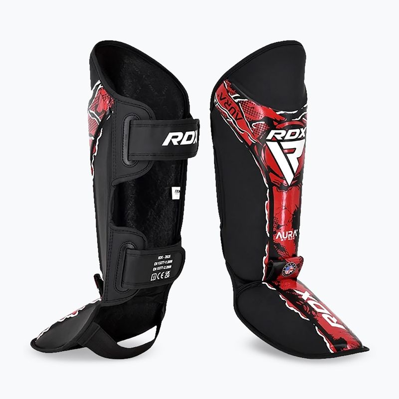 Ochraniacze na piszczele i stopy RDX Instep New Aura F17 Shin black/red 2