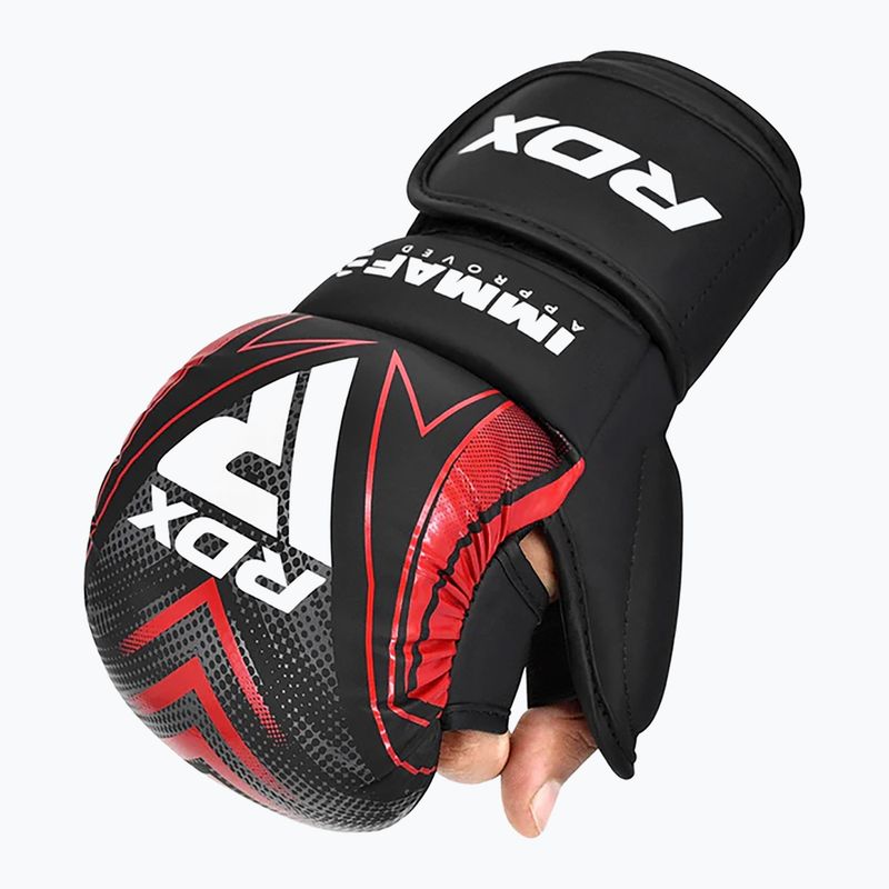 Rękawice grapplingowe RDX IMMAF Approved Shooted Grappling red 2