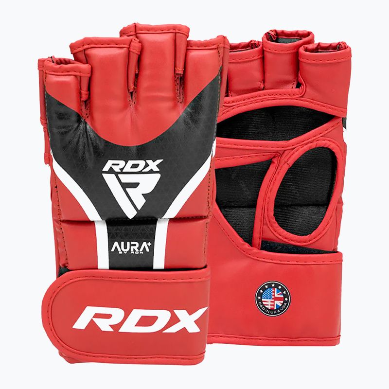 Rękawice grapplingowe RDX Grappling Aura Plus T-17 red