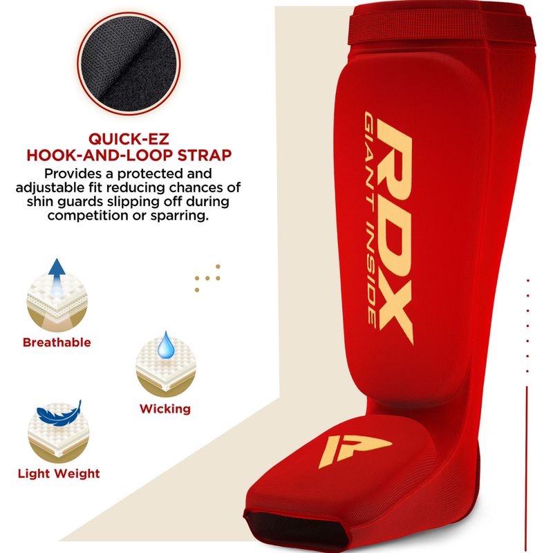 Ochraniacze piszczeli i stóp RDX Hosiery Shin Instep Foam red/white 2