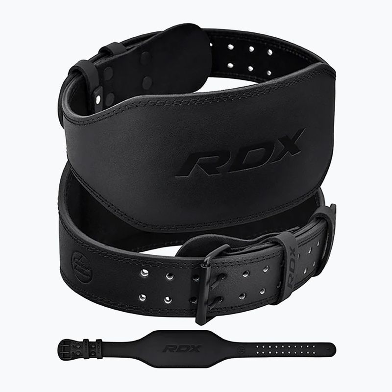 Pas do podnoszenia ciężarów RDX Belt 6" Leather black 2