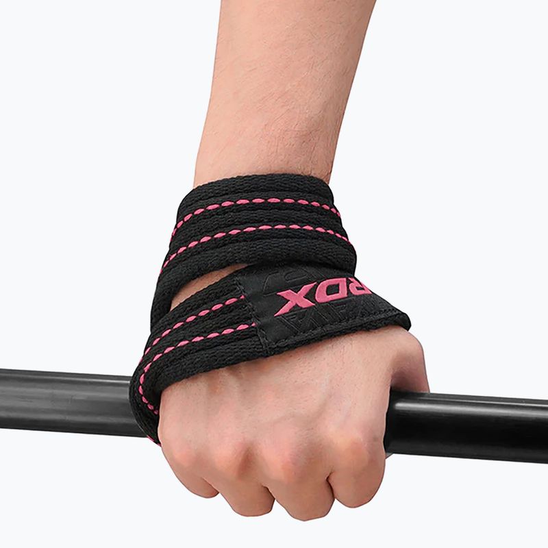 Paski do podnoszenia ciężarów RDX Weight Lifting 8 Figure Strap pink 2