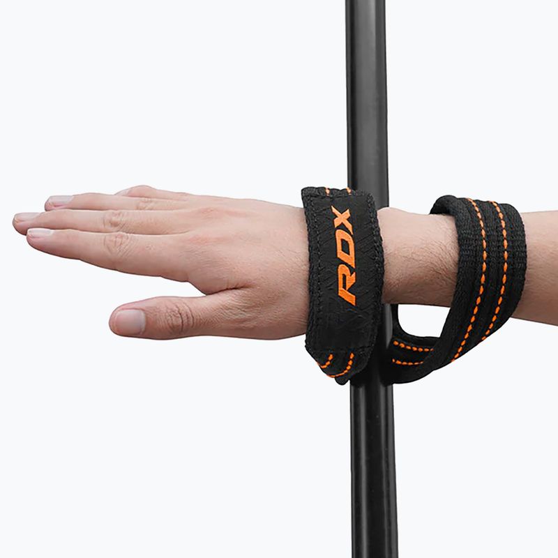 Paski do podnoszenia ciężarów RDX Weight Lifting 8 Figure Strap orange 3