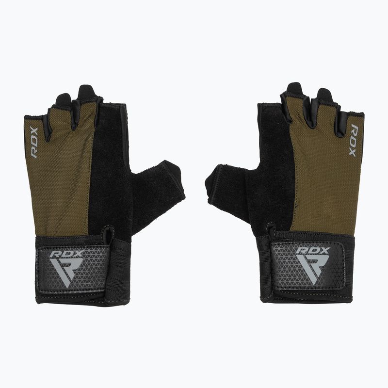 Rękawiczki treningowe RDX W1H Gym Workout army green 2