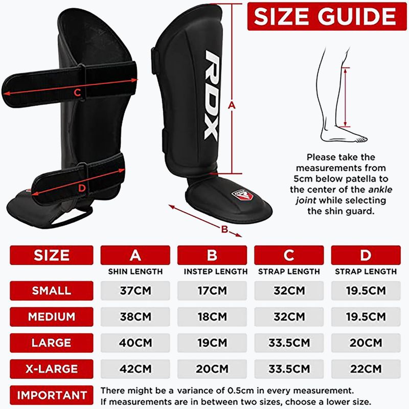 Ochraniacze piszczeli i stóp RDX T1 Shin Instep Guards red/white 8