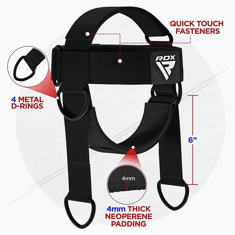 Uprząż do podnoszenia ciężarów RDX H2 Neck Harness For Weight Lifting black 3
