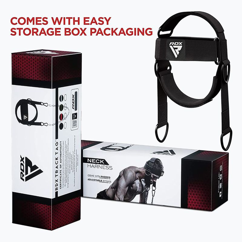 Uprząż do podnoszenia ciężarów RDX H2 Neck Harness For Weight Lifting black 4