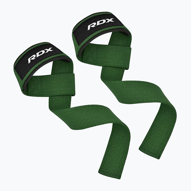 Paski do podnoszenia ciężarów RDX W1 Weight Training Wrist Straps army green 2