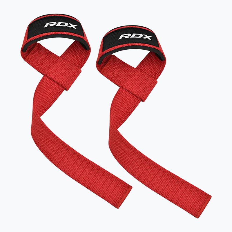 Paski do podnoszenia ciężarów RDX W1 Weight Training Wrist Straps red