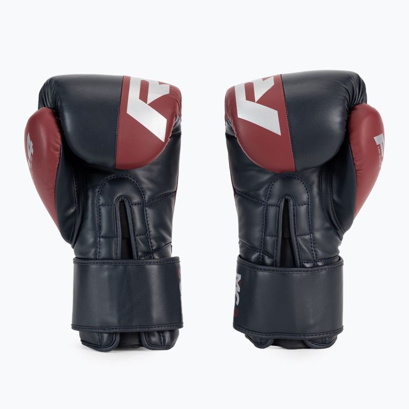 Rękawice bokserskie RDX REX F4 maroon/blue 2