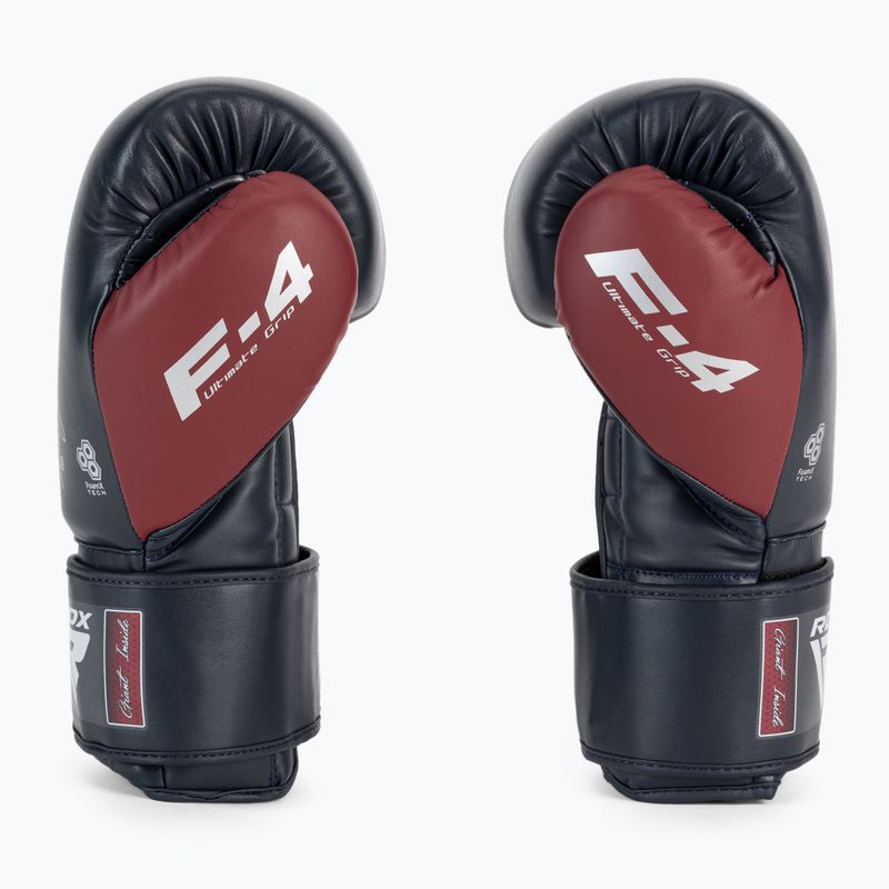 Rękawice bokserskie RDX REX F4 maroon/blue 4