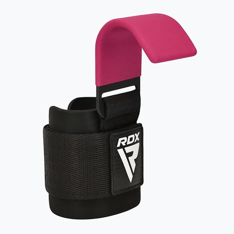 Paski do podnoszenia ciężarów z hakami RDX W5 Weight Lifting Hook Strap pink 2