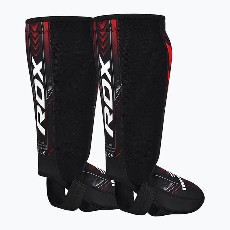 Ochraniacze piszczeli i stóp RDX IMMAF Approved Neoprene Shin Instep red 2
