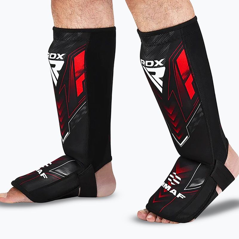 Ochraniacze piszczeli i stóp RDX IMMAF Approved Neoprene Shin Instep red 7
