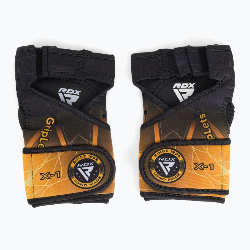 Rękawiczki treningowe RDX Weight Lifting X1 Long Strap yellow 2