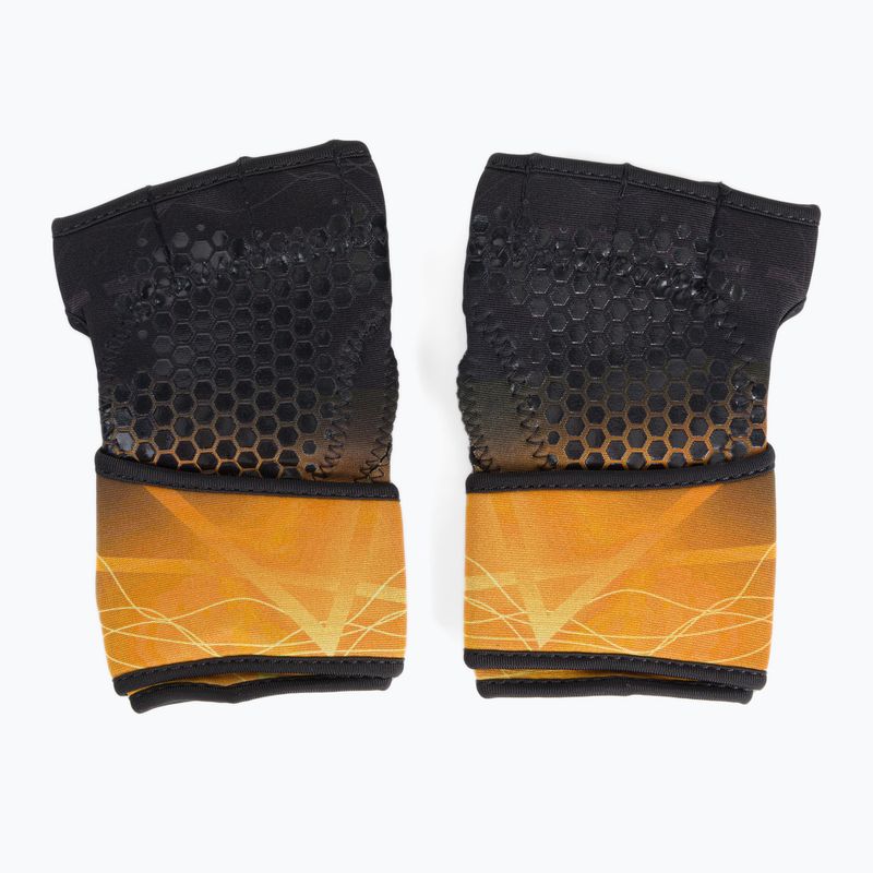 Rękawiczki treningowe RDX Weight Lifting X1 Long Strap yellow 3