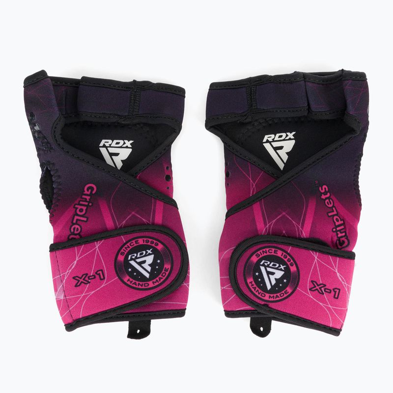 Rękawiczki treningowe RDX Weight Lifting X1 Long Strap pink 2