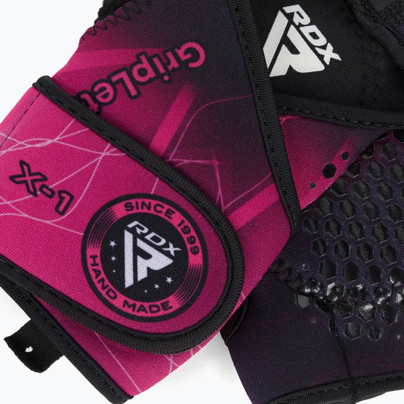 Rękawiczki treningowe RDX Weight Lifting X1 Long Strap pink 5