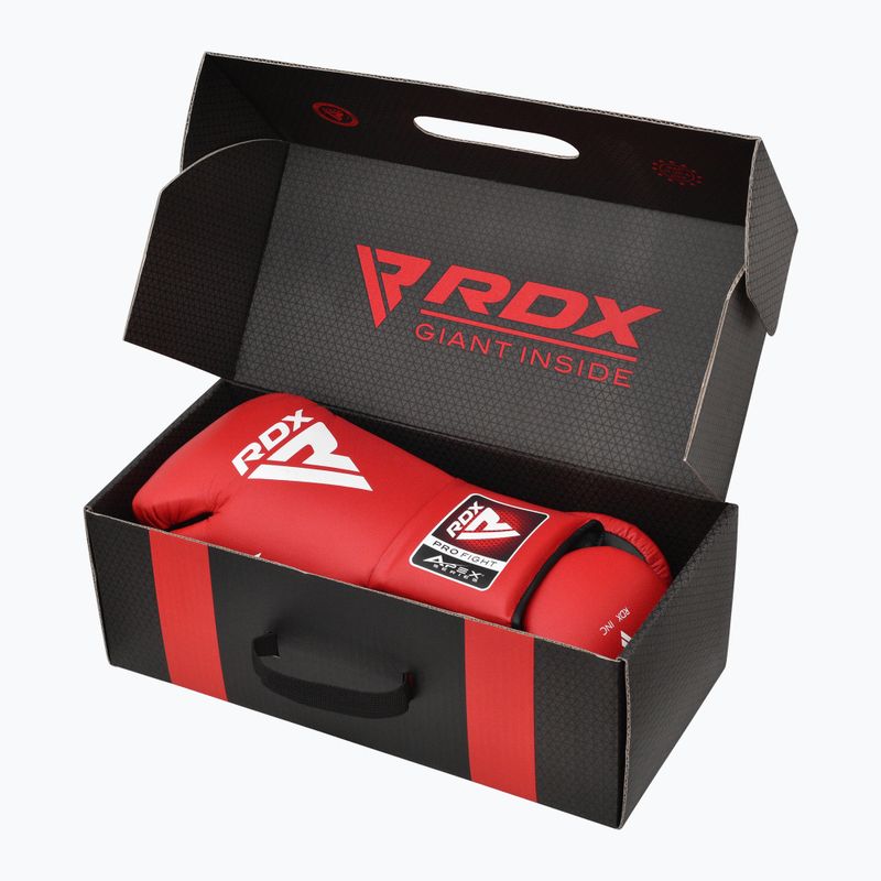 Rękawice bokserskie RDX Apex Competition Fight Lace Up Boxing red 7