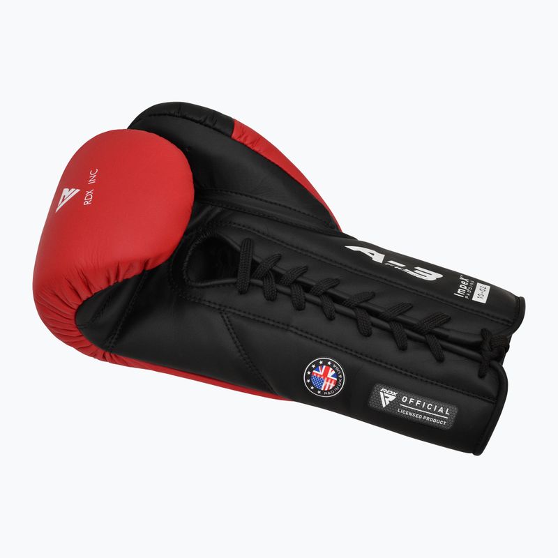 Rękawice bokserskie RDX Pro Fight Apex Competition Lace Up Boxing red 3