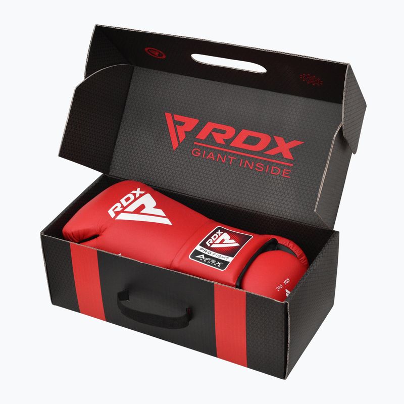 Rękawice bokserskie RDX Pro Fight Apex Competition Lace Up Boxing red 7