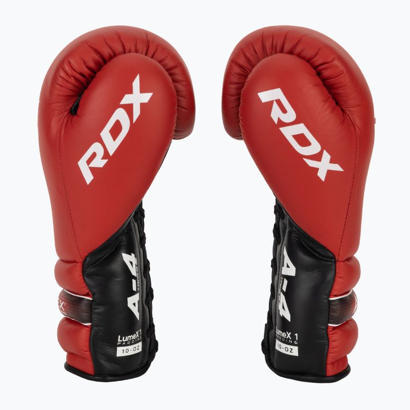 Rękawice bokserskie RDX Apex Lace Up Training Sparring Boxing red 4