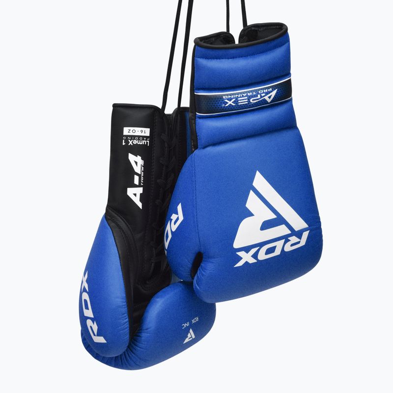 Rękawice bokserskie RDX Apex Lace Up Training Sparring Boxing blue 4