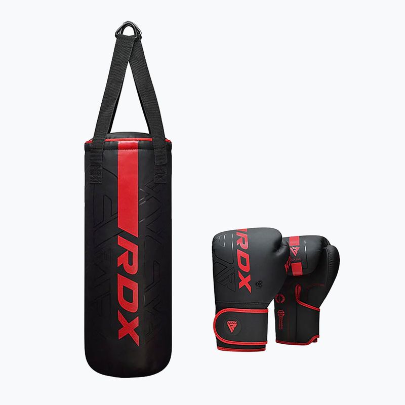 Worek bokserski RDX F6 Junior Punch Bag + Boxing Gloves matte red