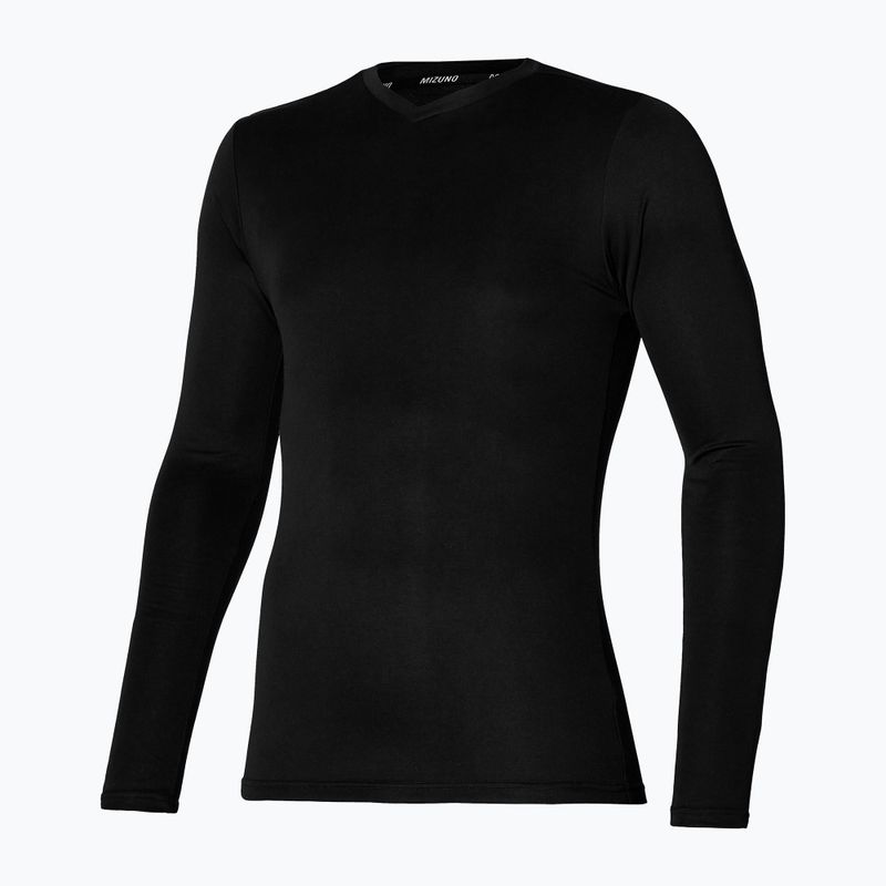 Longsleeve do biegania męski Mizuno Breath Thermo Under V Neck black