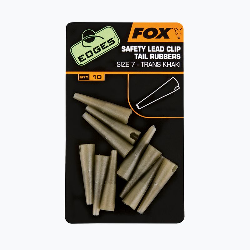 Ochraniacze do bezpiecznych klipsów Fox International Edges Size 7 Lead Clip Tail Rubbers 10 szt. trans khaki