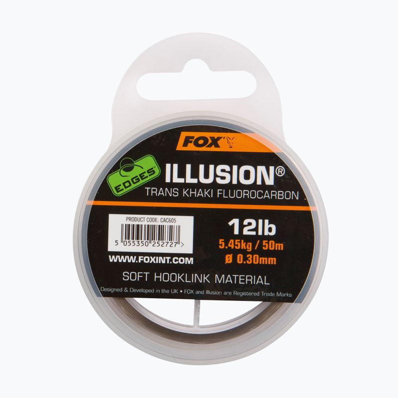 Żyłka Fluorocarbon Fox International Edges Illusion Soft Hooklink trans khaki