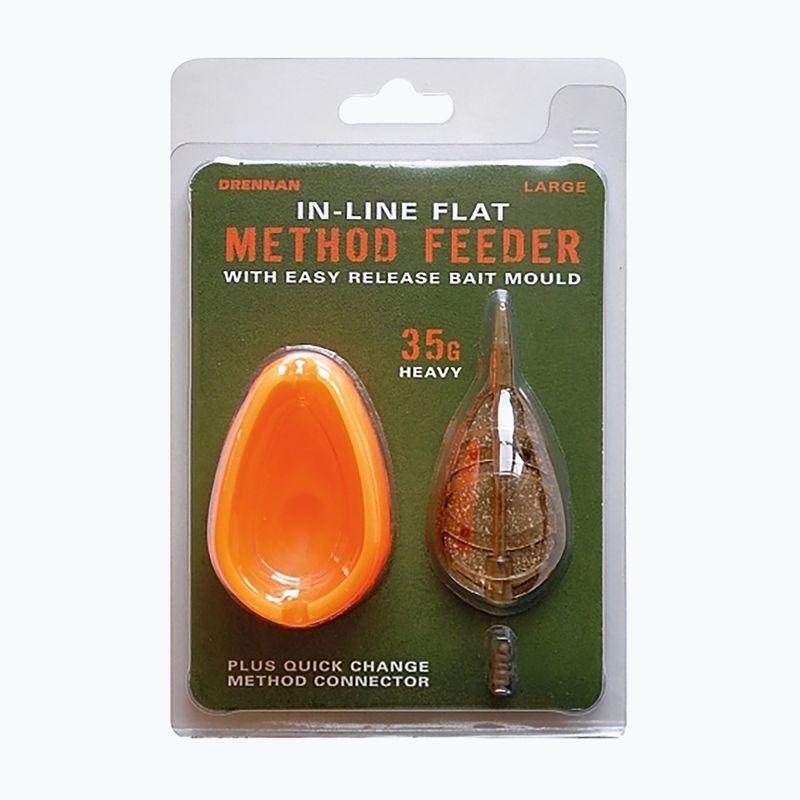 Koszyk zanętowy Drennan Flat Method Feeder L + Foremka brązowy TFFFBL35