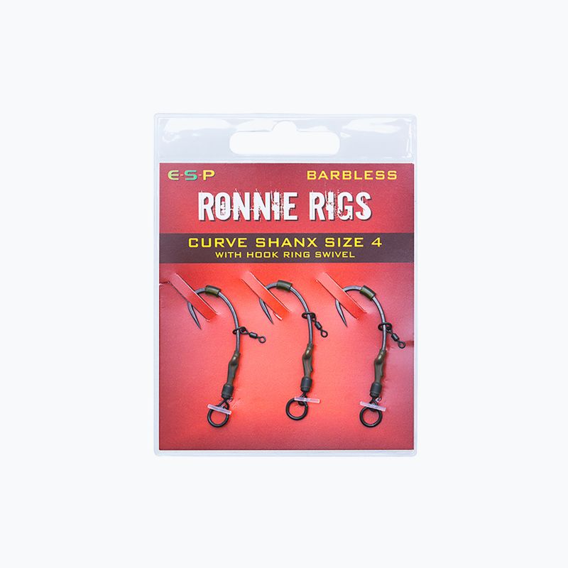 Haki karpiowe ESP Ronnie Rigs Barbless 3 szt. czarne EHRRHRS004 2