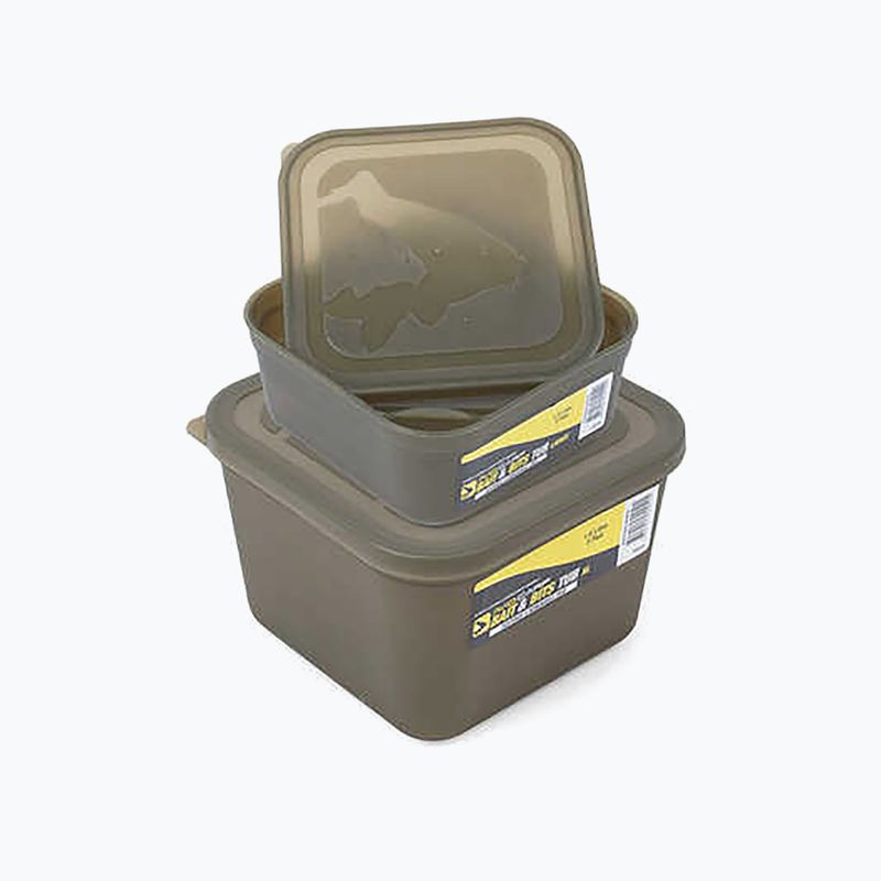 Pojemnik na przynęty Avid Carp Bait Tub Deep Size With Lid & Divder brown 3