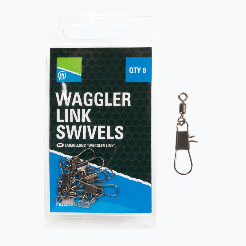 Agrafki z krętlikami do metody Preston Innovations Waggler Link Swivels black