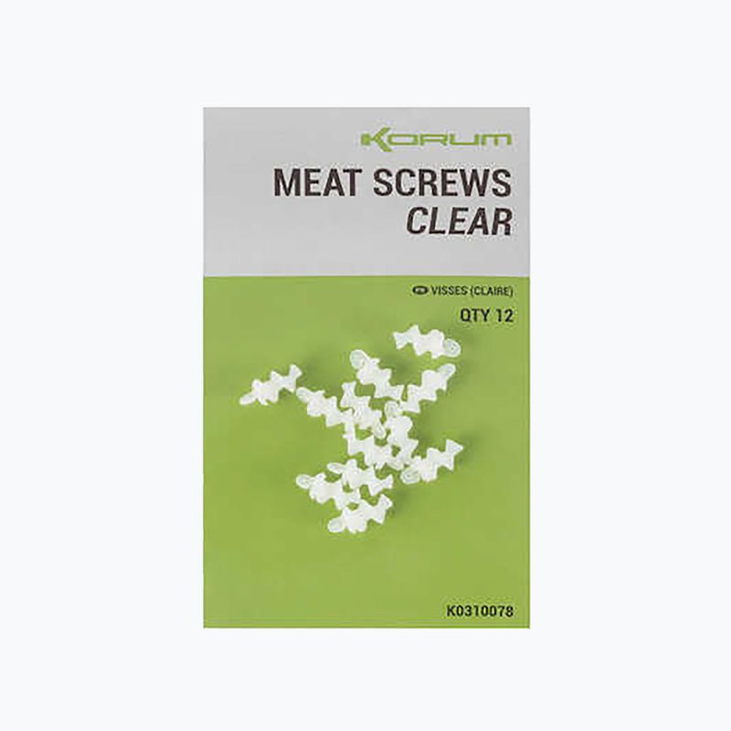 Wkręty do przynęt Korum Meat Screws 12 szt. clear