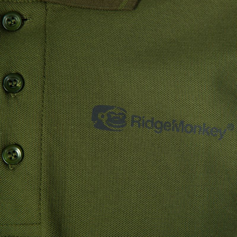 Koszulka wędkarska męska RidgeMonkey Apearel Dropback Polo Shirt zielona RM266 3