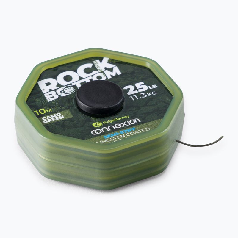 Plecionka przyponowa Ridge Monkey Connexion Rock Bottom Tungsten Semi Stiff Coated Hooklink zielona RMT281