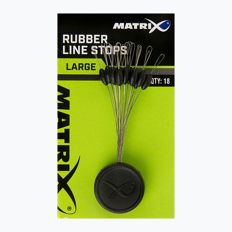 Stopery na żyłkę Matrix Rubber Line Stops 18 szt. black