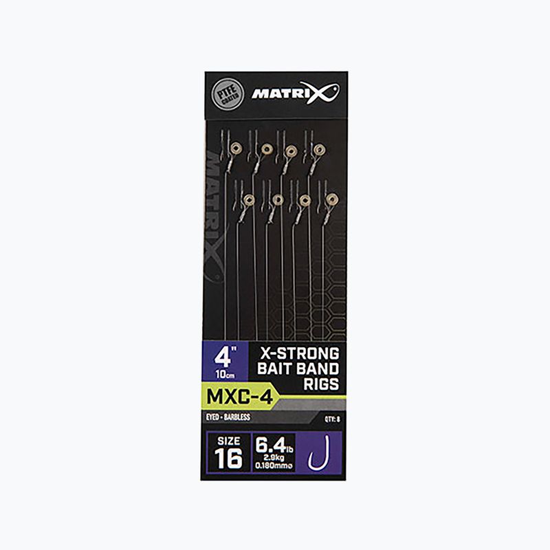 Przypony do methody Matrix MXC-4 Size Barbless X-Strong Bait Band 8 szt.