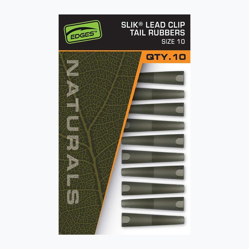 Bezpieczny klips Fox International Naturals Size 10 Slik Lead Clip Tail Rubber 10 szt.