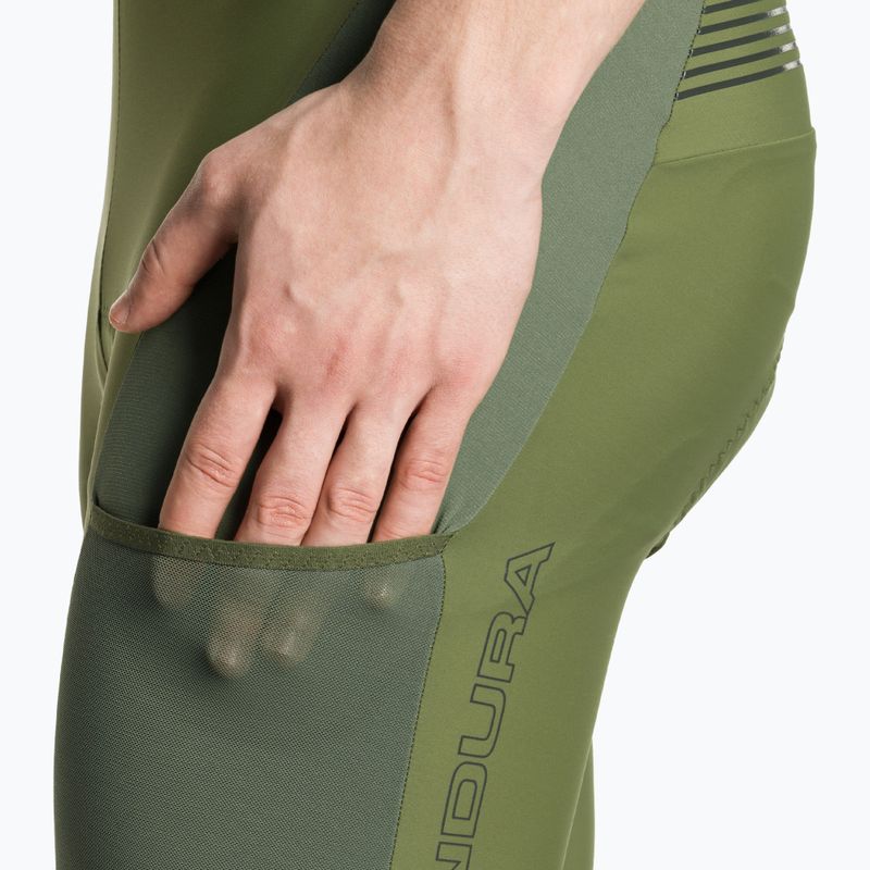 Spodenki rowerowe męskie Endura GV500 Reiver Bibshort olive green 3